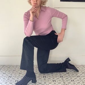 Black silk Equestrian riding pants